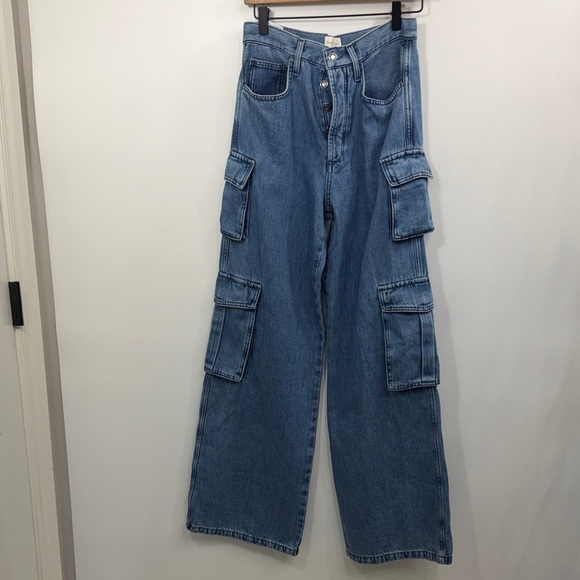 Favorite Daughter Denim - Favorite Daughter The Carly Cargo Super‎ High Rise Wide Leg jeans size 27